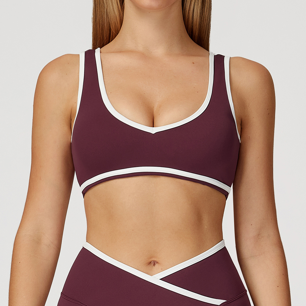 V-Neck Sports Bra Women Top Pu - Minimizer Bra Women ulasan dan harga
