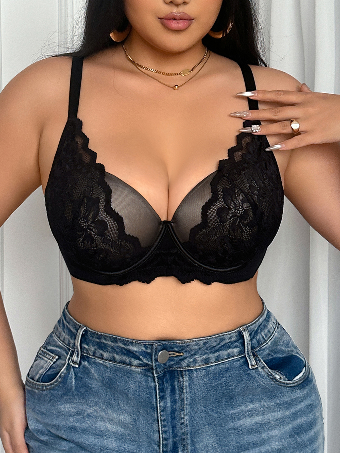 Wide Strap Plus Size Women Bra - Underwire Bra Padded ulasan dan harga