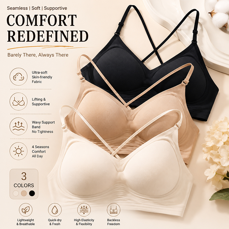 FINETOO Seamless Wave Support  - Sleep Bra Bralette ulasan dan harga