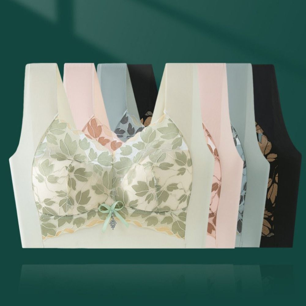 Comfortable Leaf Lace Deep V B - Wirefree Bra Comfort ulasan dan harga