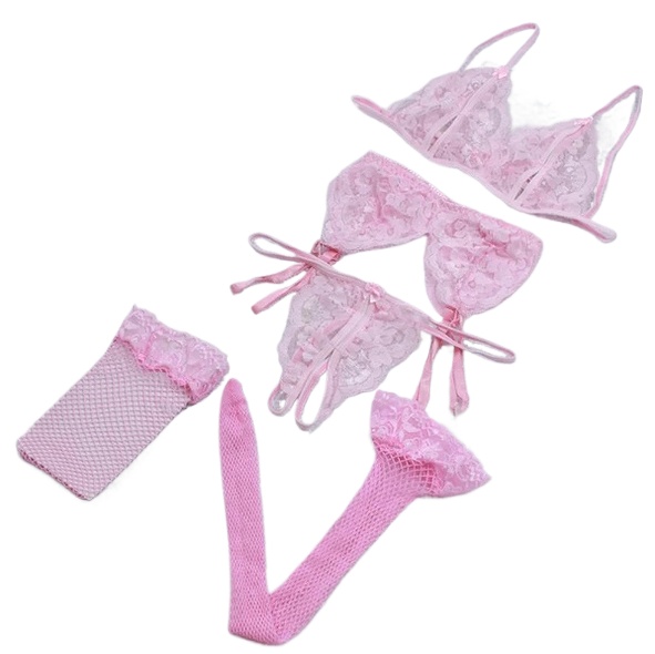 Lace Women Lingerie Set 4 Pcs  - Lace Bralette Set ulasan dan harga